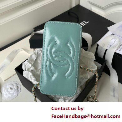 Chanel Shiny Crumpled Lambskin, Imitation Pearls  &  Gold-Tone Metal Clutch with Chain Bag AP3804 Green 2025